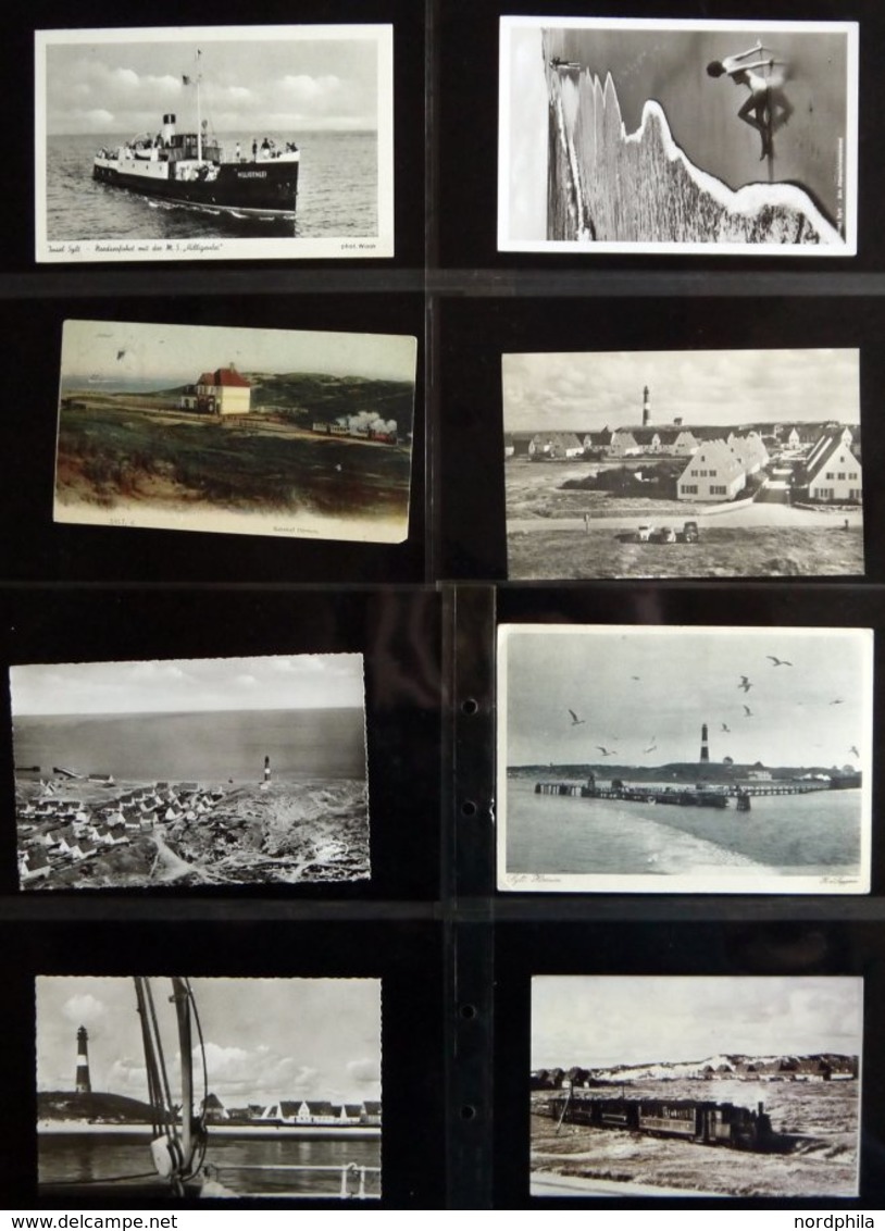 DEUTSCHLAND ETC. SYLT - Hörnum, Sammlung Von 62 Verschiedenen Ansichtskarten Im Briefalbum, Dabei Ein Foto Hapag-Landung - Autres & Non Classés