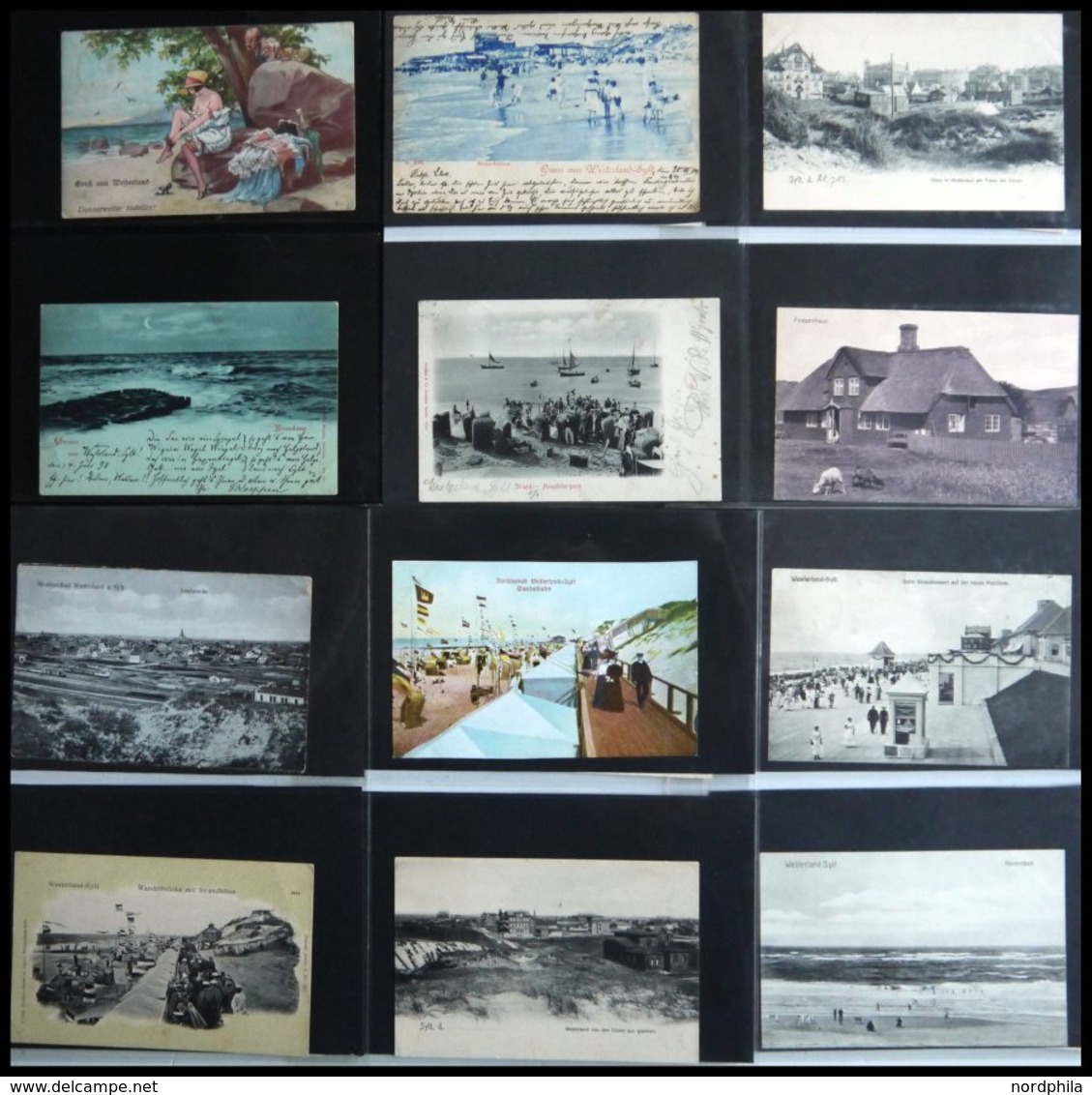 DEUTSCHLAND ETC. SYLT - Westerland, Sammlung Von 100 Verschiedenen Ansichtskarten Im Briefalbum, Dabei Gruß Aus-Karten,  - Other & Unclassified