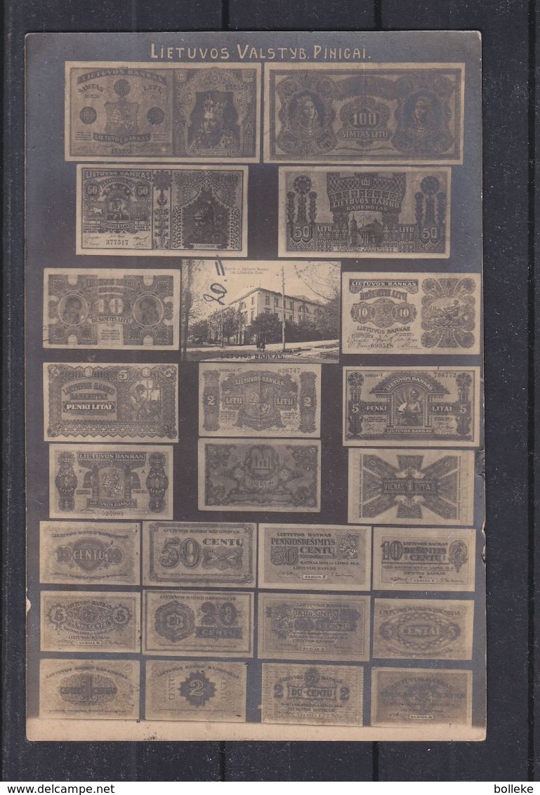 Lituanie - Carte Postale De 1927 - Oblit Kaunas - Exp Vers Lisboa - Reproduction Des Monnaies De Lituanie - Lithuania