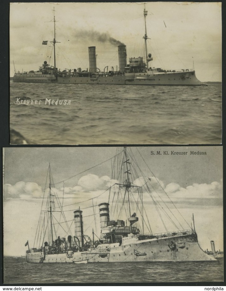 ALTE POSTKARTEN - SCHIFFE KAISERL. MARINE S.M. Kl. Kreuzer Medusa, 2 Ungebrauchte Karten - Guerre