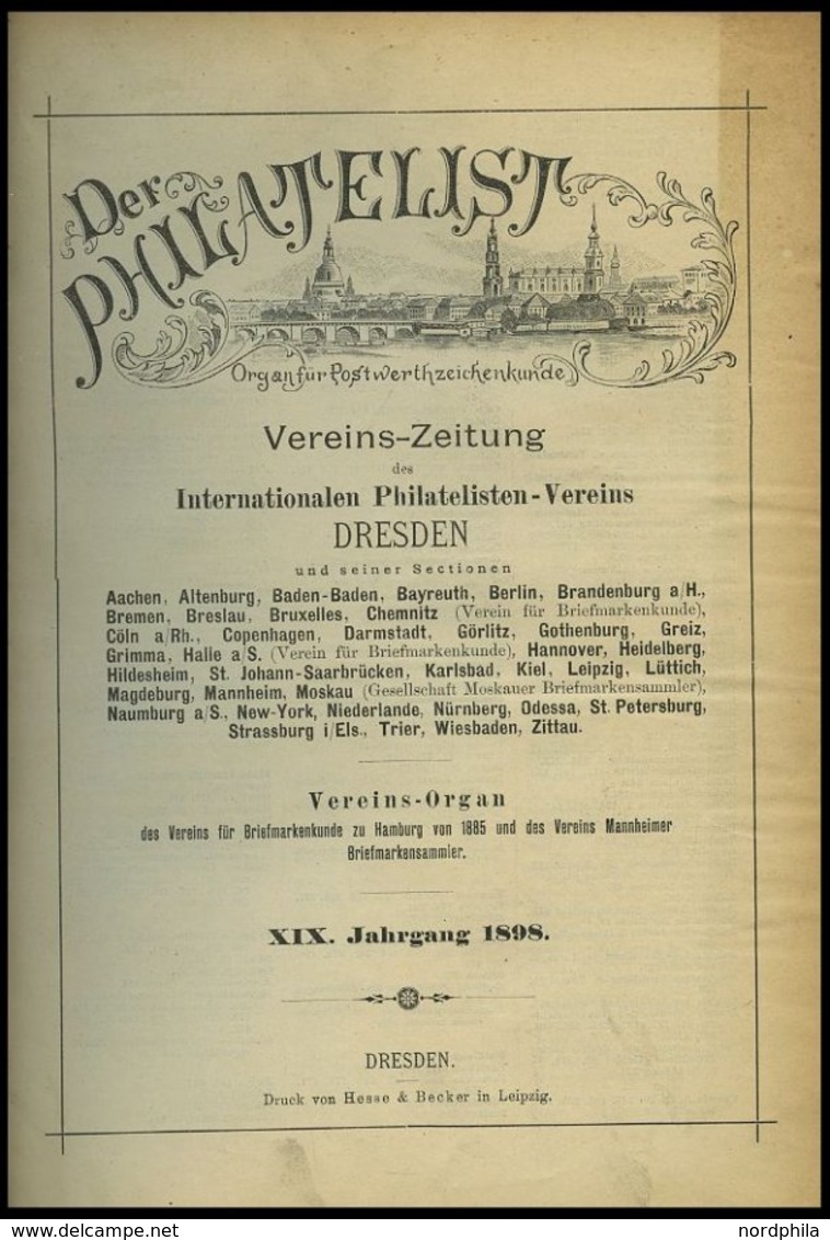 PHIL. LITERATUR Der Philatelist - Vereins-Zeitungen Des Philatelisten-Vereins Dresden, Vol. XIX-XX, 1898-1899, Gebunden, - Filatelia E Storia Postale