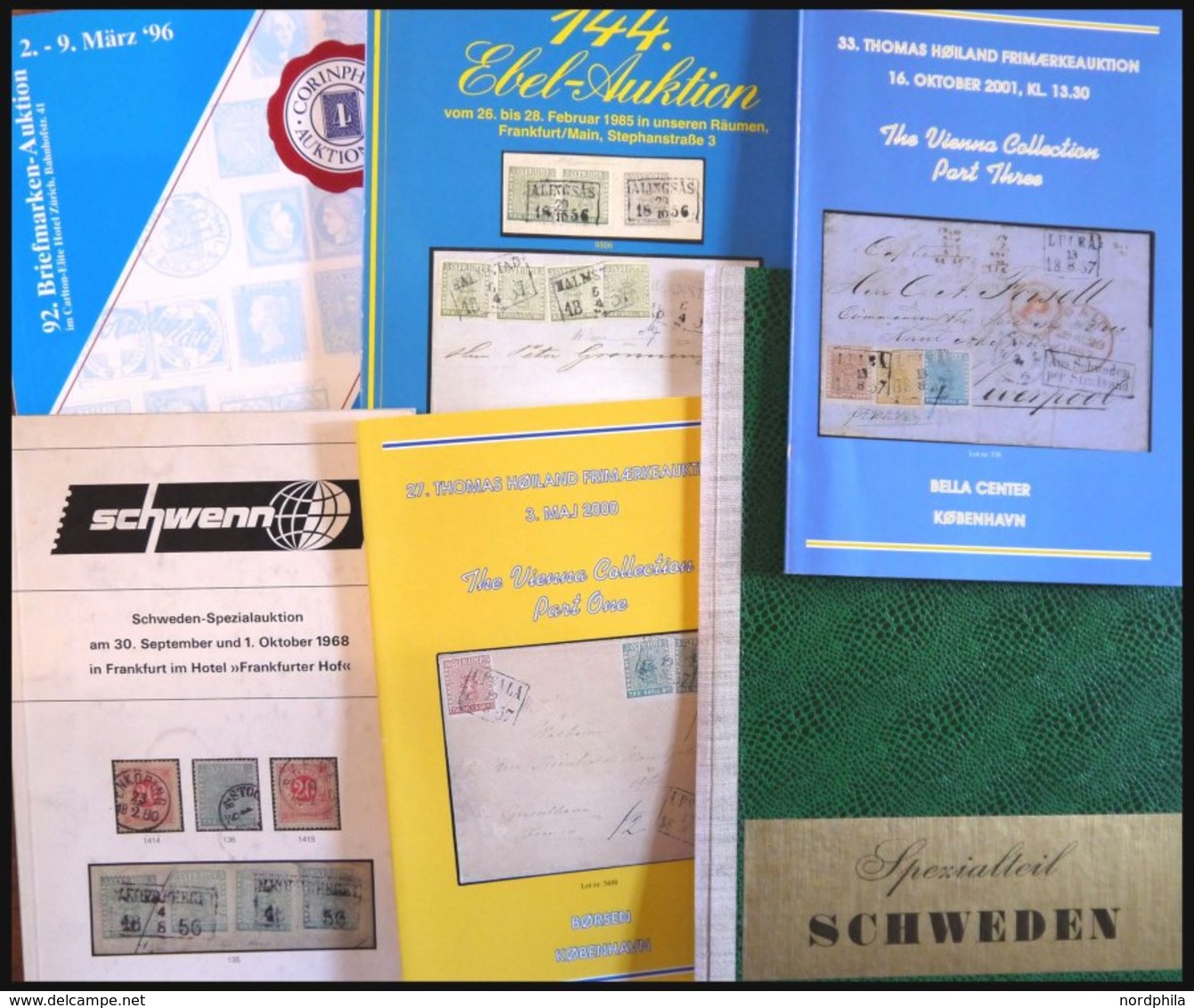 PHIL. LITERATUR Schweden - Sonder- Und Spezialauktionen Von 1968-2001, 6 Verschiedene Kataloge, 1x Mit Ergebnisliste - Philatélie Et Histoire Postale