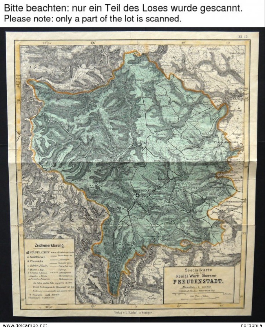 ALTE LANDKARTEN - BADEN-W 24x33 , Königreich Württemberg, Oberämter, 21 Verschiedene Grenzkolorierte Spezialkarten, Meis - Other & Unclassified