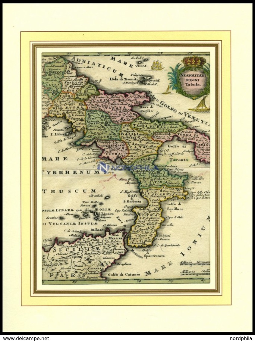 Der Unterste Teil Von Italien, Neapolitani - Süd-Italien Mit Einem Teil Von Sizilien (das Königreich Neapolis), Altkolor - Altri & Non Classificati