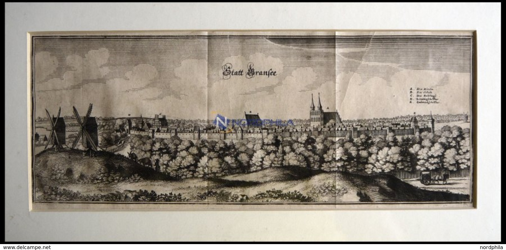 GRANSEE, Gesamtansicht, Kupferstich Von Merian Um 1645 - Lithographies