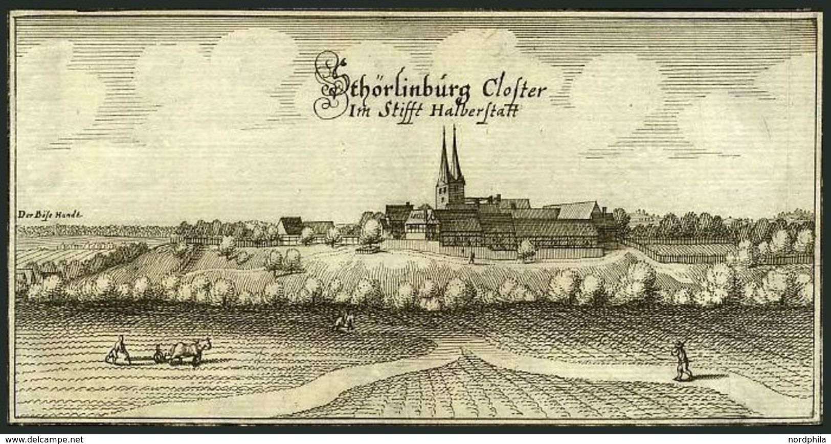 HALBERSTADT/SACHS.: Kloster Störlinburg, Kupferstich Von Merian Um 1645 - Lithographien