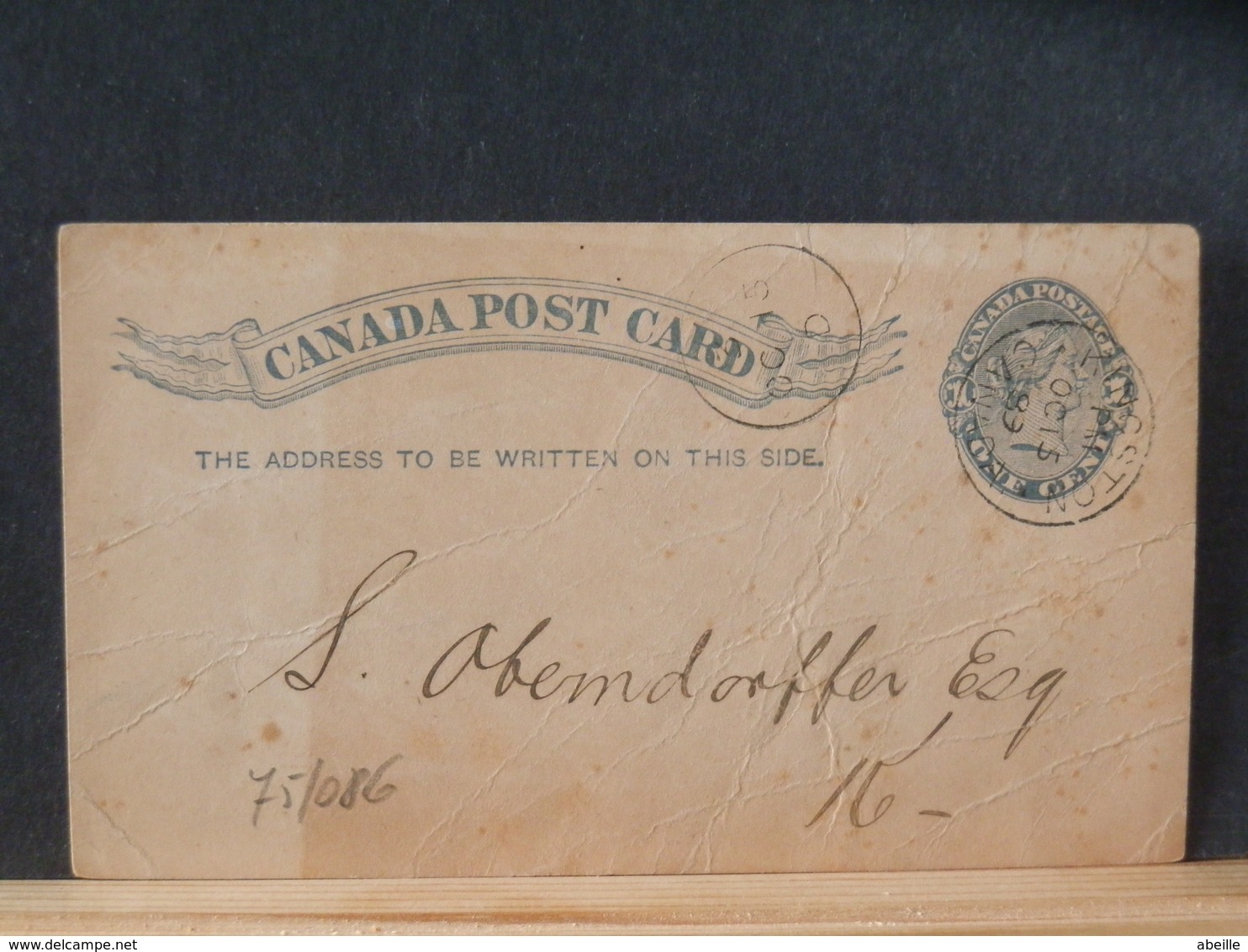 75/086        CP CANADA  PIQUAGE PRIVE  1889 - 1860-1899 Reinado De Victoria