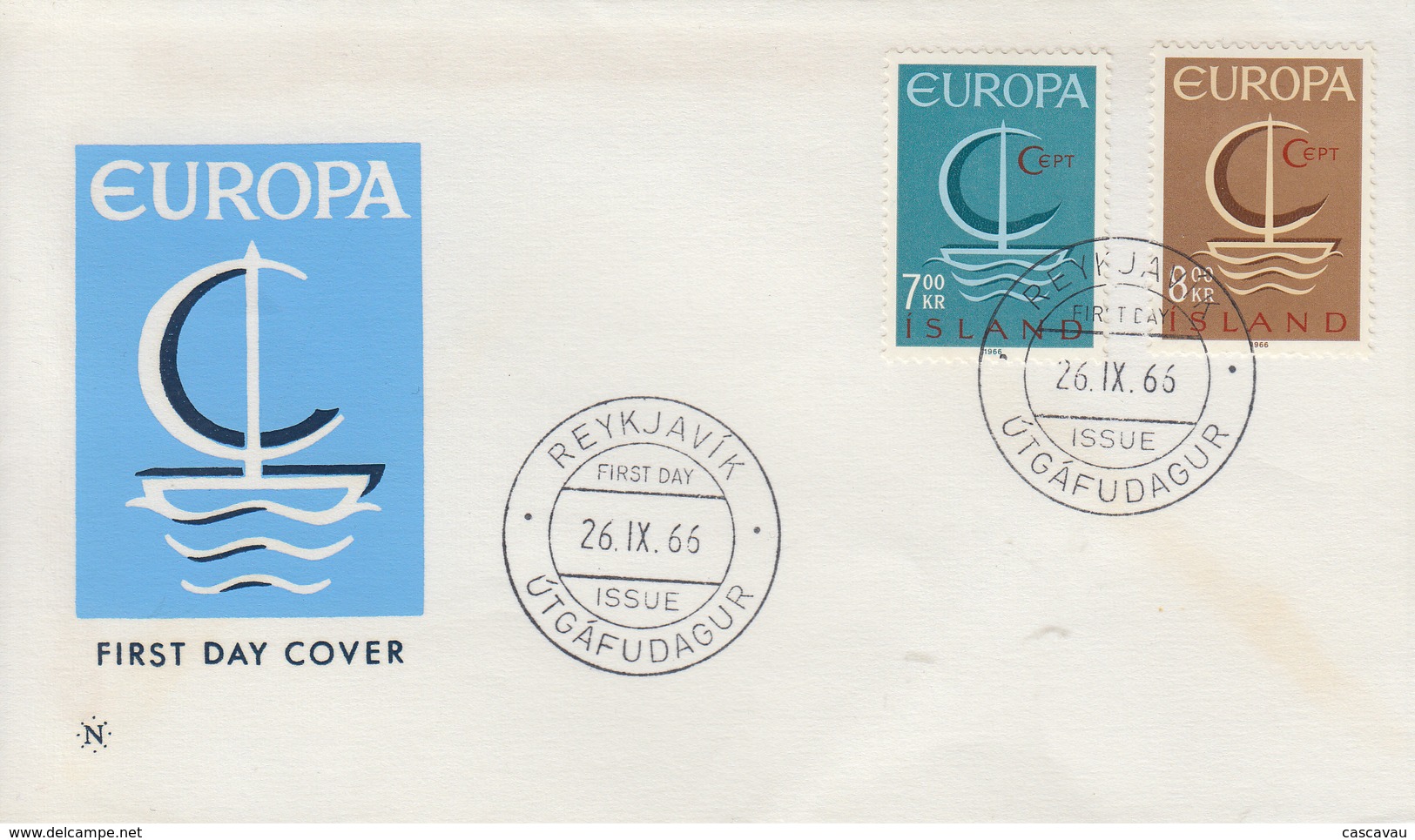 Enveloppe  FDC  1er  Jour     ISLANDE      EUROPA    1966 - FDC