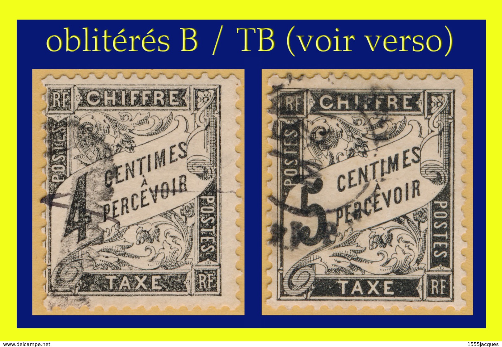 TAXE N° 13-14 TYPE DUVAL 1881-92 -  OBLITÉRÉS B / TB (VOIR VERSO) - 1859-1959 Gebraucht