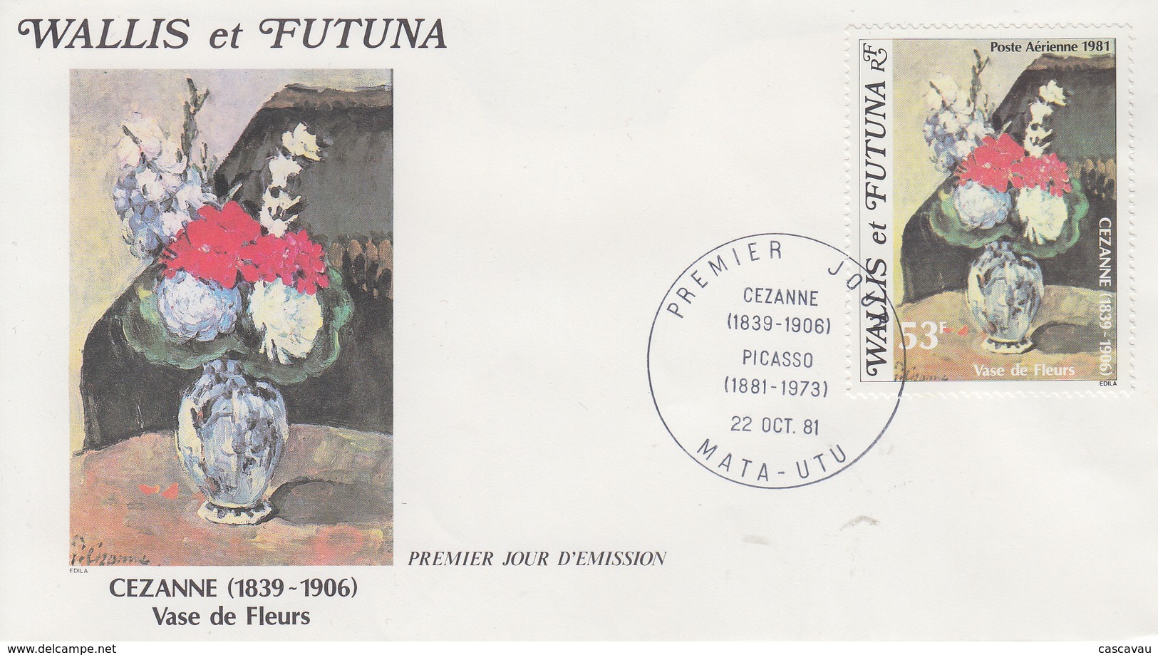 Enveloppe  FDC  1er  Jour    WALLIS  Et  FUTUNA     Oeuvre  De  CEZANNE   1981 - FDC