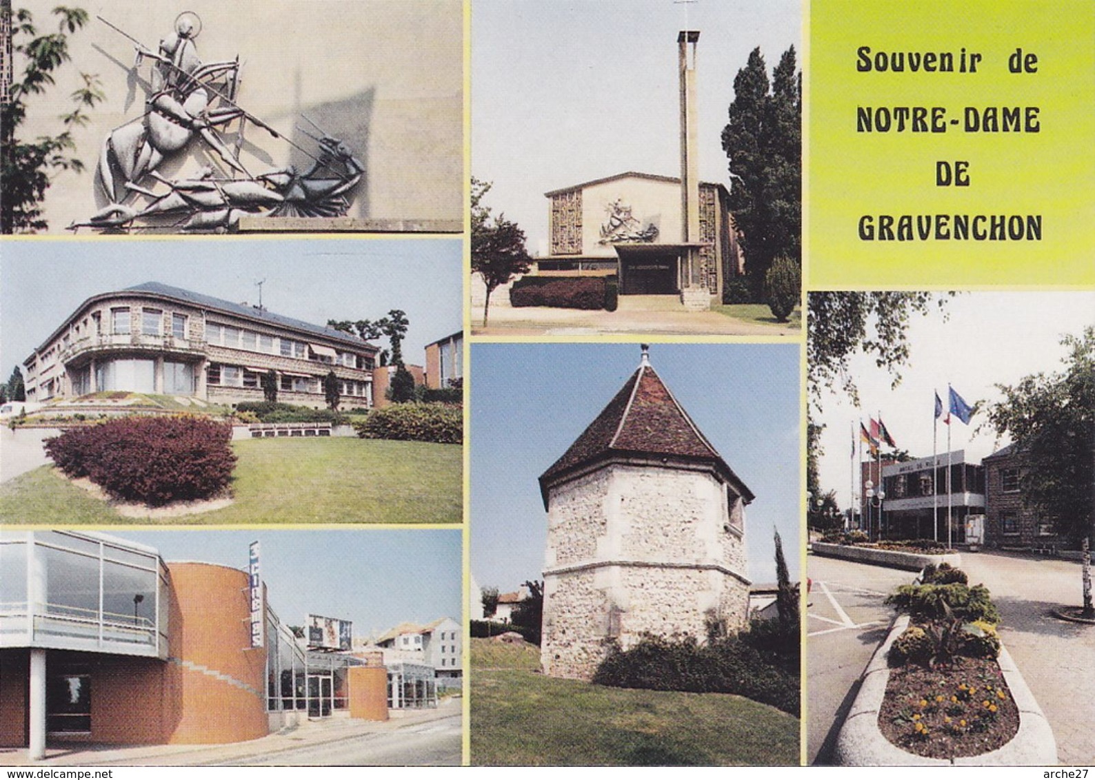 CPA - CPSM - 76 - NOTRE DAME DE GRAVENCHON - Multi Vues - GF.199 - Autres & Non Classés