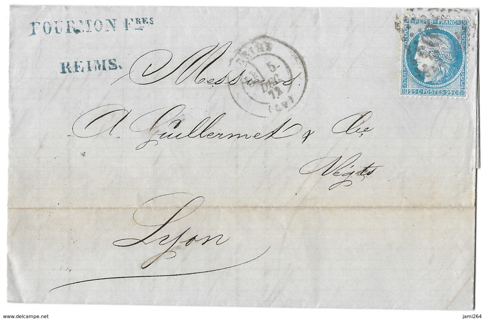 LETTRE Avec N°60/1   6 G1; TTB - 1871-1875 Cérès