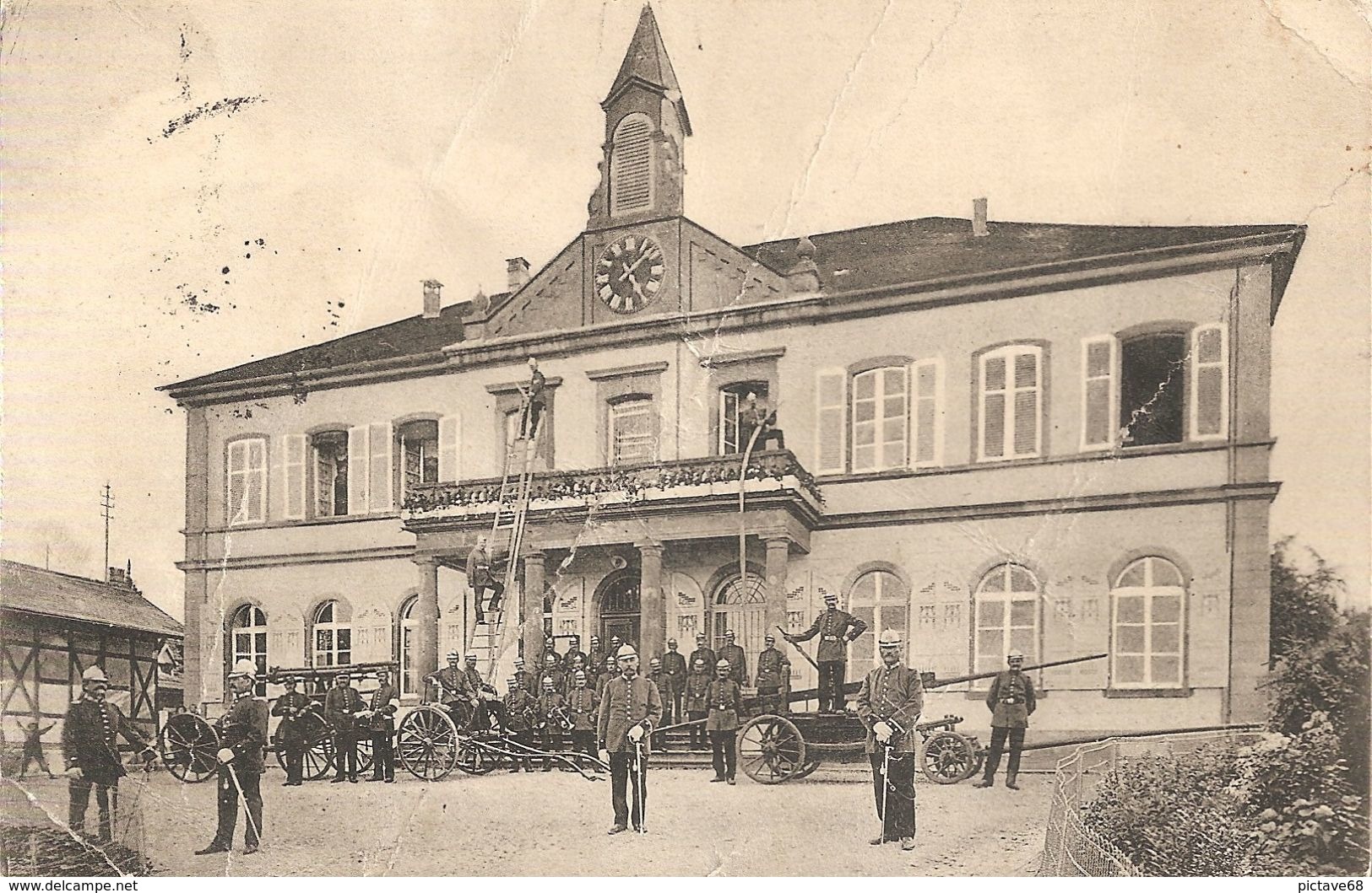 CPA  68 SIERENZ - 25 ANS DES SAPEURS POMPIERS DE SIERENZ CARTE DE 1911 - Autres & Non Classés