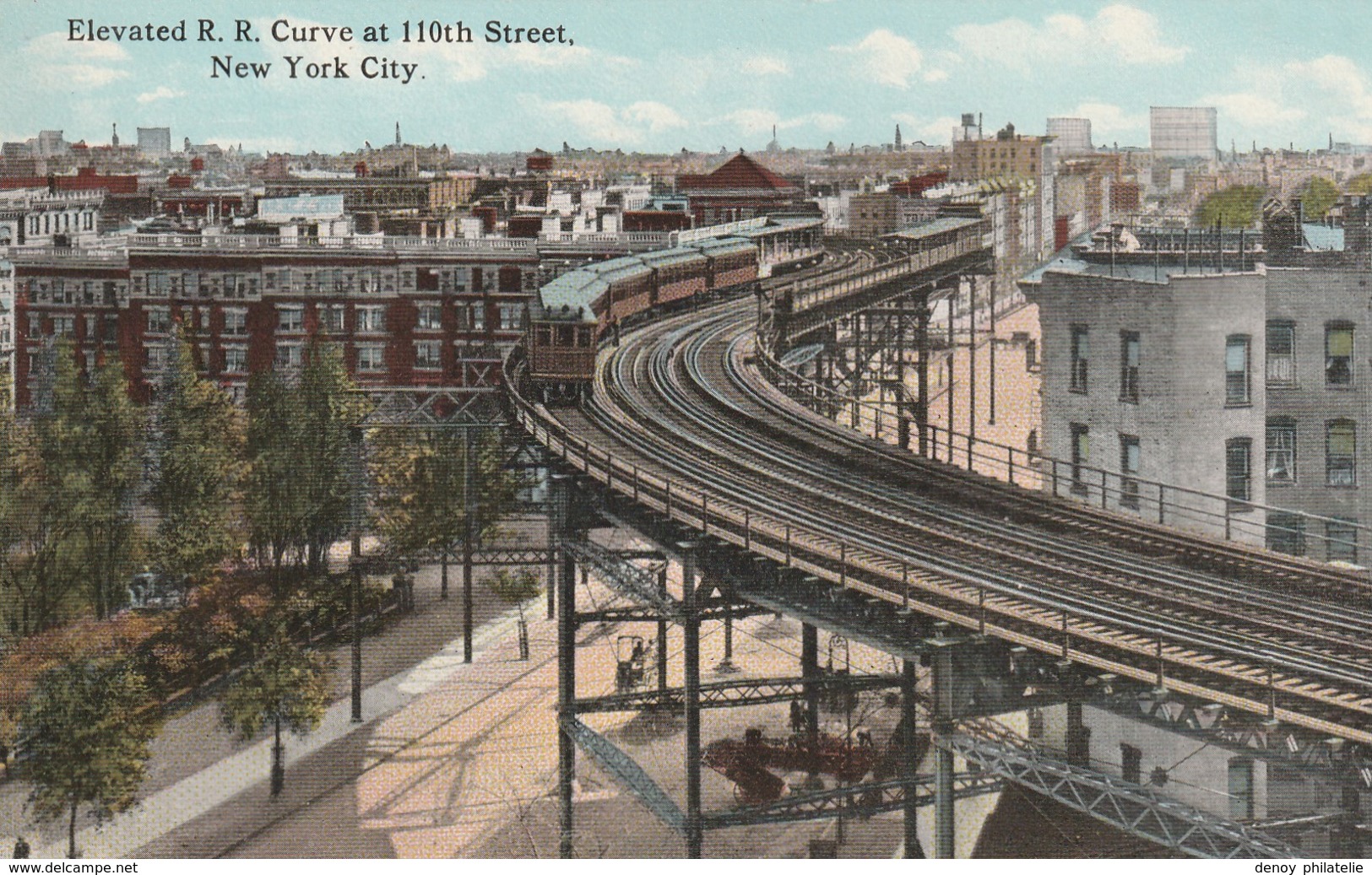 Elevated R R Curve At 110th Street - Transport