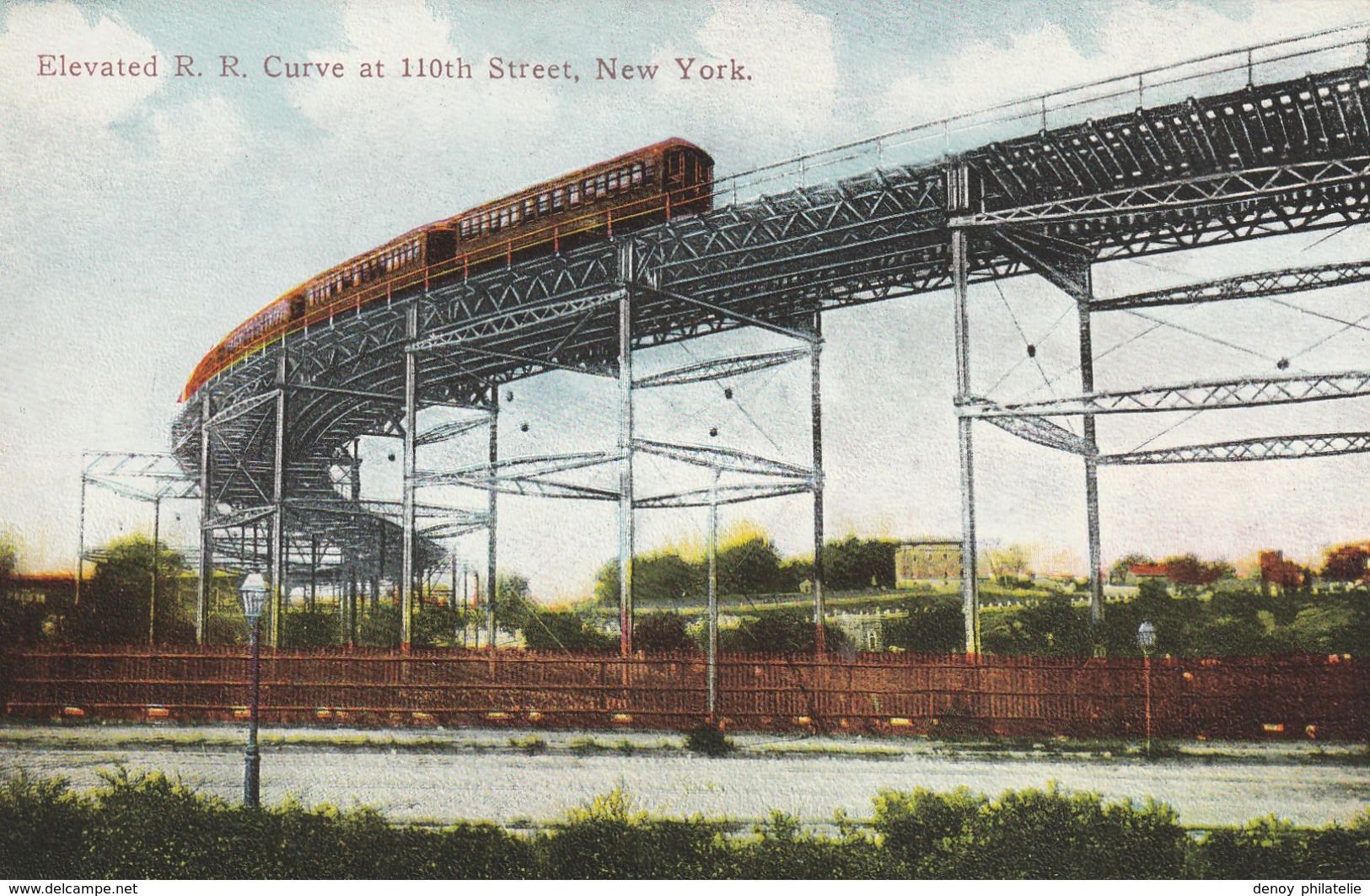 Elevated R R Curve At 110th Street - Transport