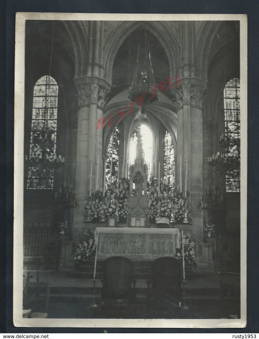 RELIGION PHOTO ORIGINALE 18X24 DE L INTERIEUR EGLISE À LAGNY SUR MARNE 1964 COLLECTION G BLONDELEAU : - Autres & Non Classés