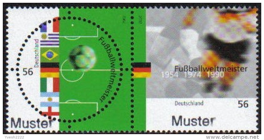 Allemagne 2002 Y&T 2086/7. Surchargés « Muster », Spécimen, Pour La Presse Philatélique. Coupe Du Monde De Foot - 2002 – Südkorea / Japan