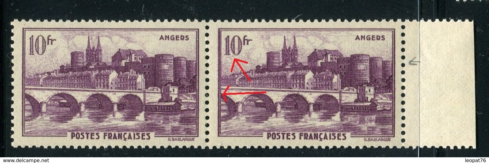 France - N° 500,1 Exemplaire Reentry Du Filet à Gauche Et Du Chiffre 1 Tenant à Exemplaire Normal Neufs Luxe - Ref V411 - Unused Stamps