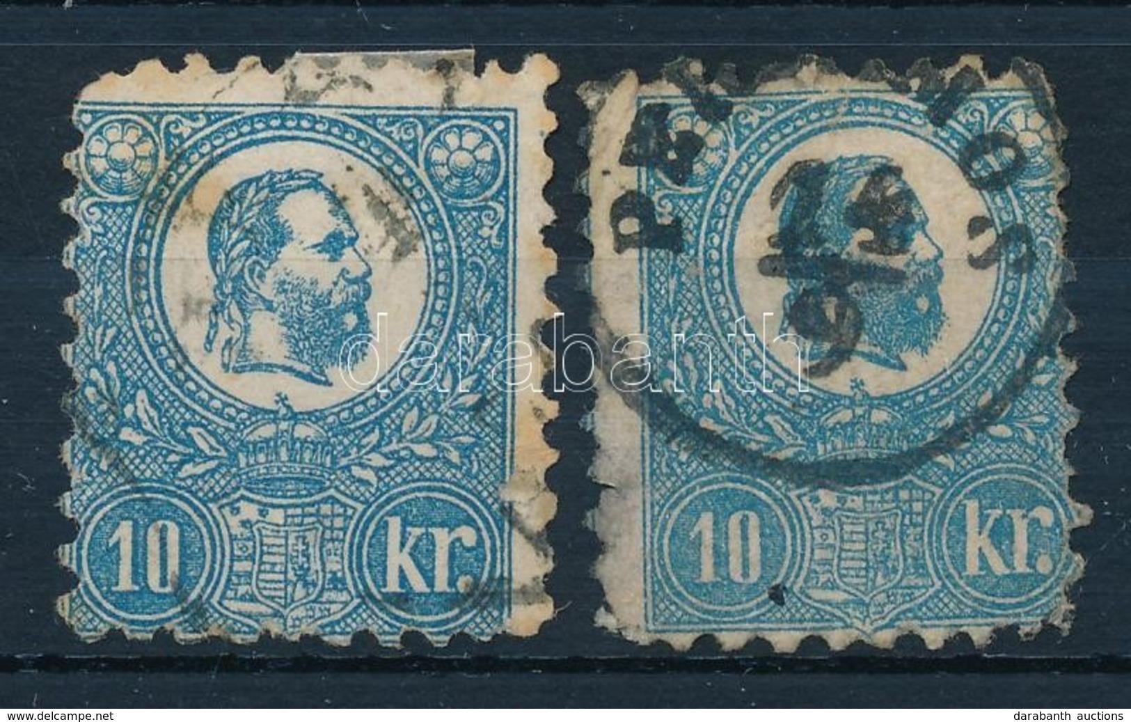 O 1871 2 Db Gyenge Minőségű Kőnyomat 10kr (53.000) (poor Quality) - Altri & Non Classificati