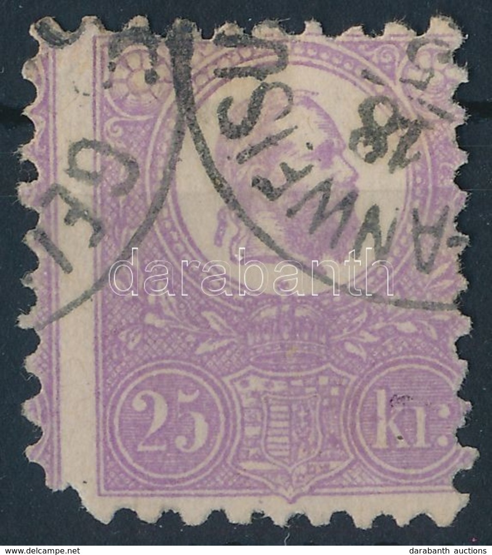 O 1971 Kőnyomat 25kr Sötétibolya Képbe Fogazva (90.000) (sarokfog Hiány / Missing Corner) - Other & Unclassified