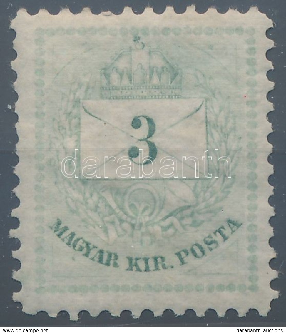 * 1874 3kr 11 1/2 Fogazással, Sárgászöld (12.000) - Otros & Sin Clasificación