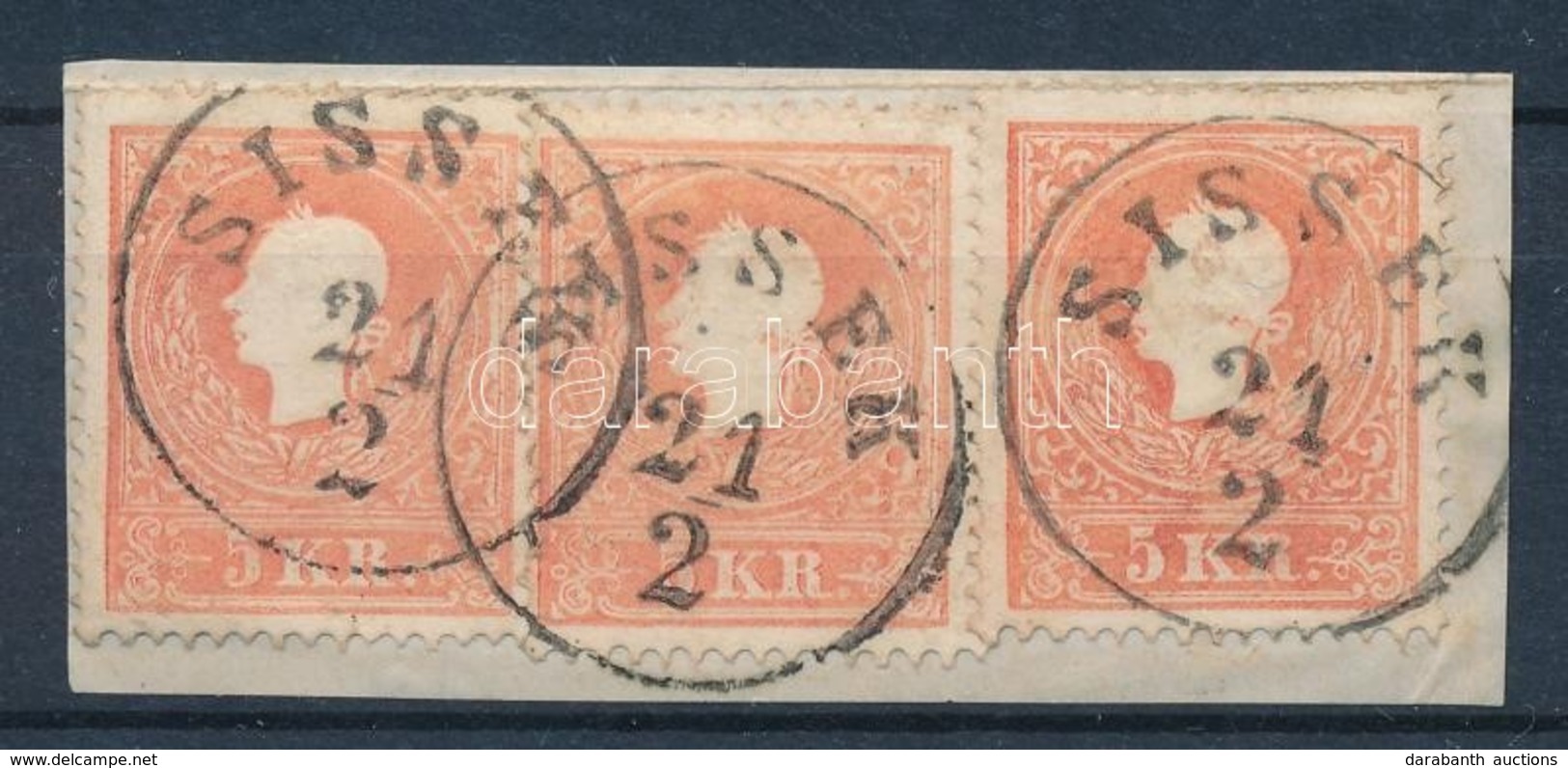 1858 3x5kr Festékfoltok ,,SISSEK' - Other & Unclassified