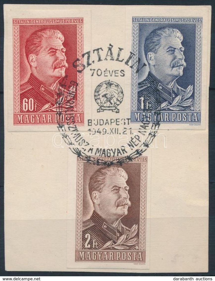 1949/1950 Sztálin (I.) Vágott Sor Kivágáson (3.000) - Altri & Non Classificati