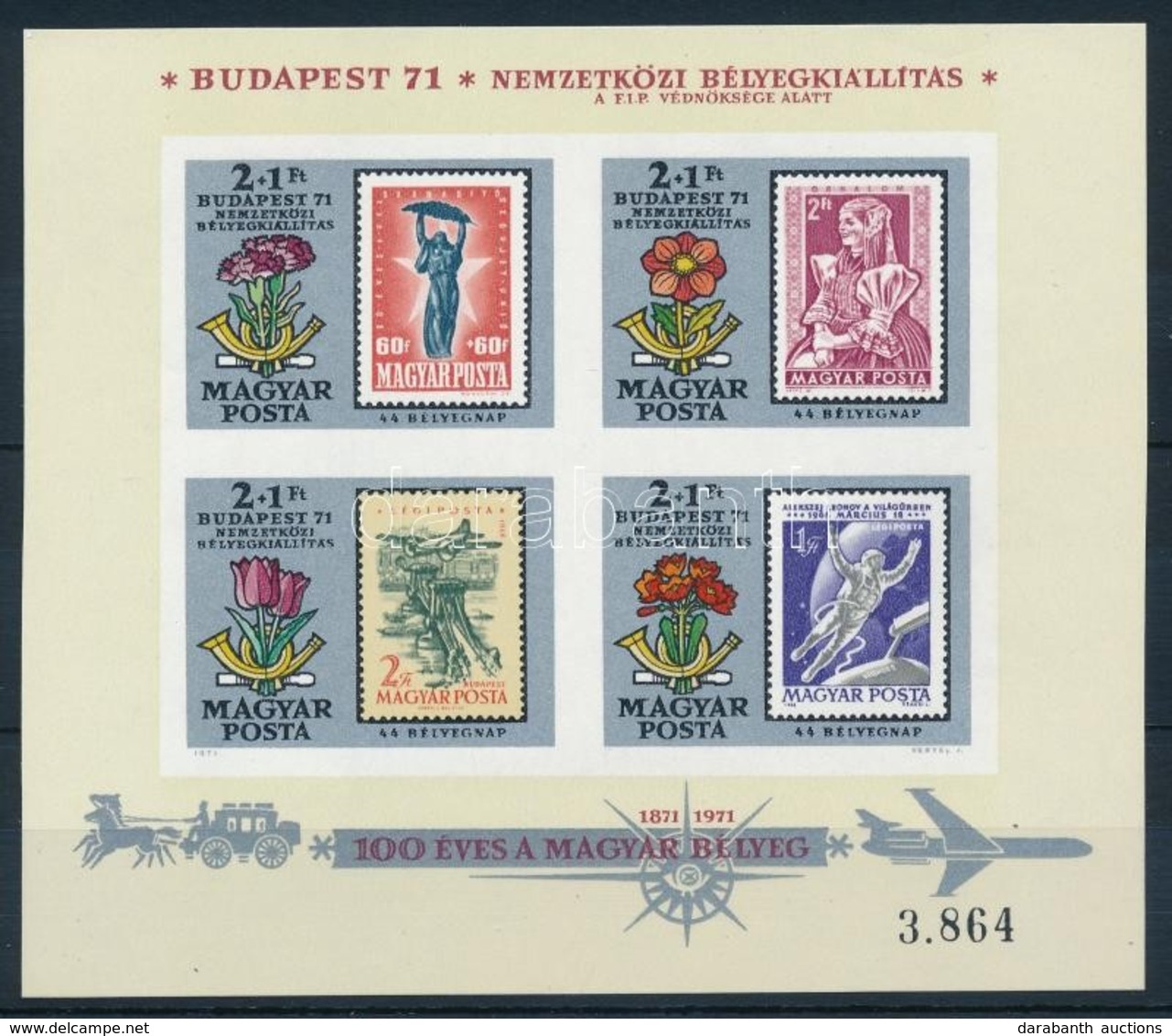 ** 1971 Bélyegnap (44.) - Budapest '71 (II.) Vágott Blokk (5.000) - Other & Unclassified