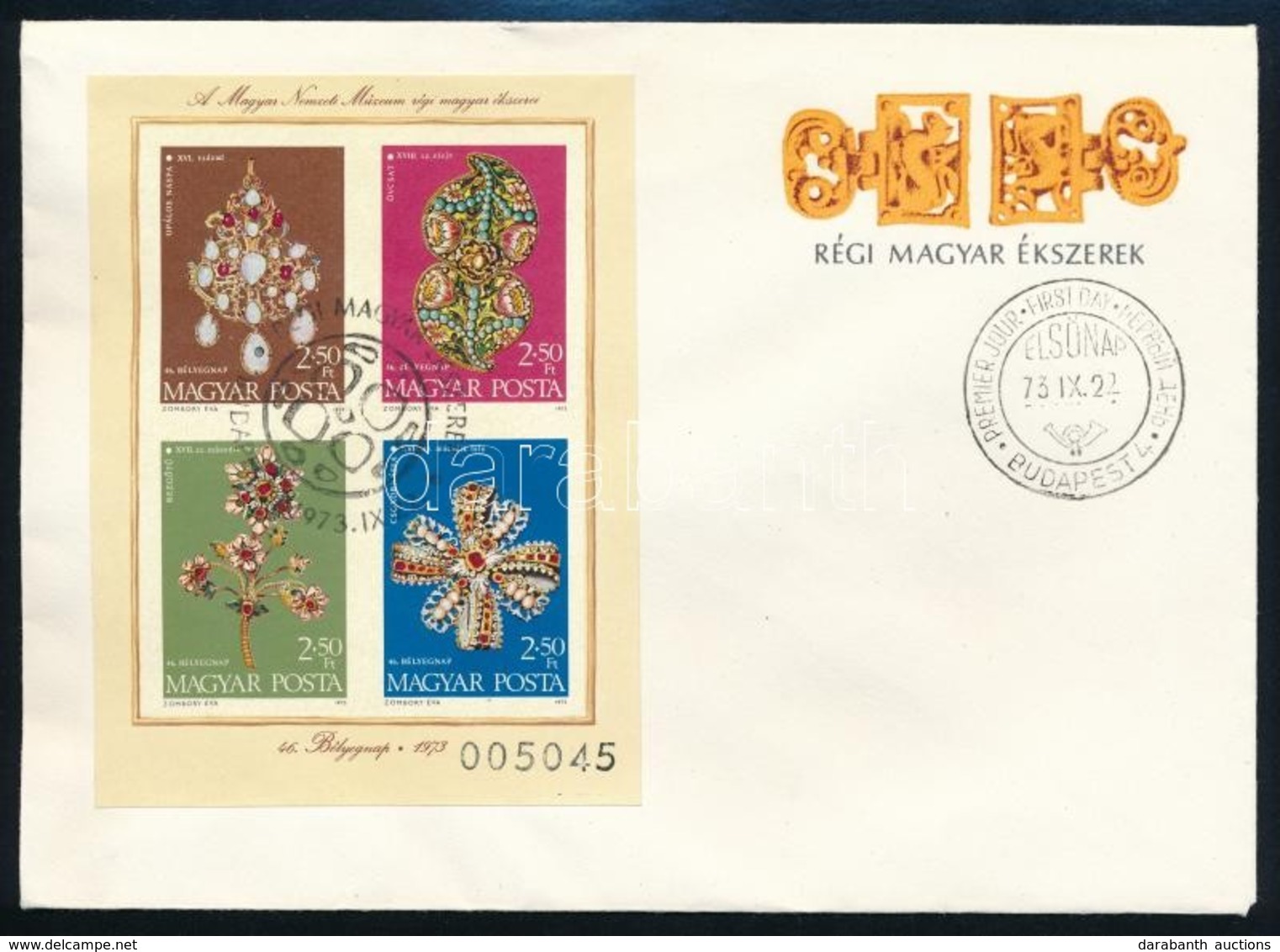 1973 Régi ékszerek Vágott Blokk FDC-n - Other & Unclassified