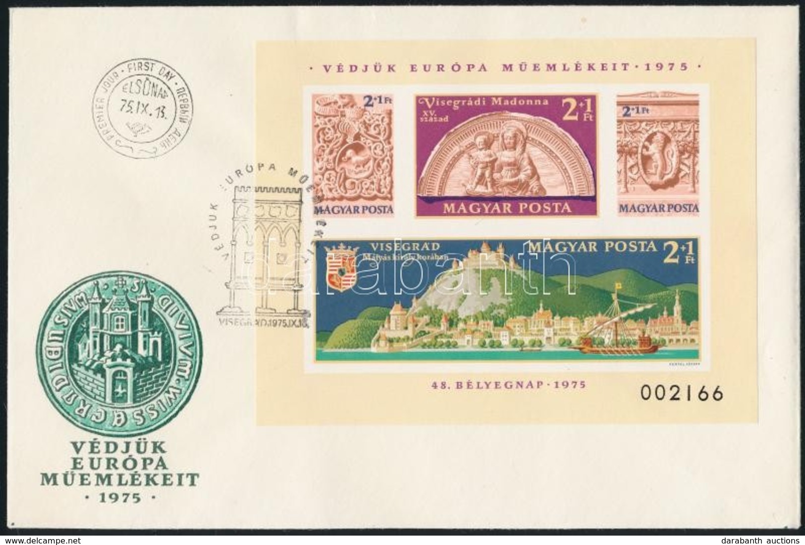 1975 Bélyegnap (48.) - Visegrádi Műemlékek Vágott Blokk FDC-n (20.000) - Sonstige & Ohne Zuordnung