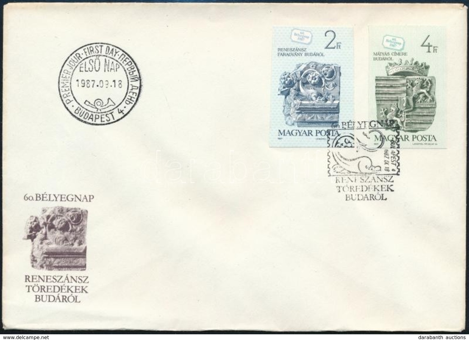 1987 Bélyegnap (60.) Vágott Sor FDC (3.000) - Other & Unclassified