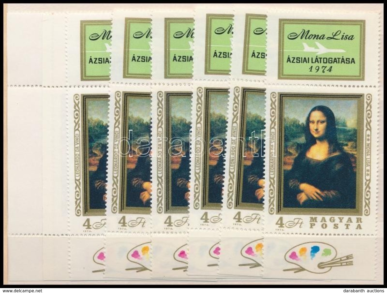 ** 1974 10 Db Mona Lisa Bélyeg Felső Szelvénnyel (12.000) - Other & Unclassified