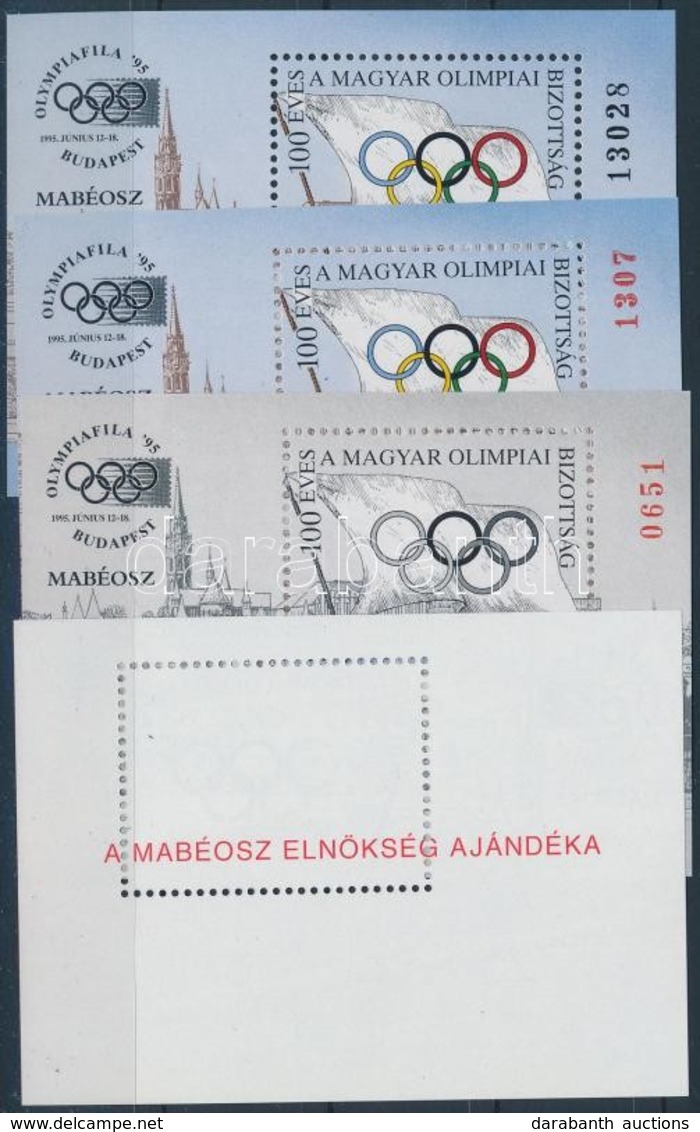** 1995/1 100 éves A Magyar Olimpiai Bizottság 4 Db-os Emlékív Garnitúra, Közte 'A MABÉOSZ ELNÖKSÉG AJÁNDÉKA' (30.250) - Other & Unclassified