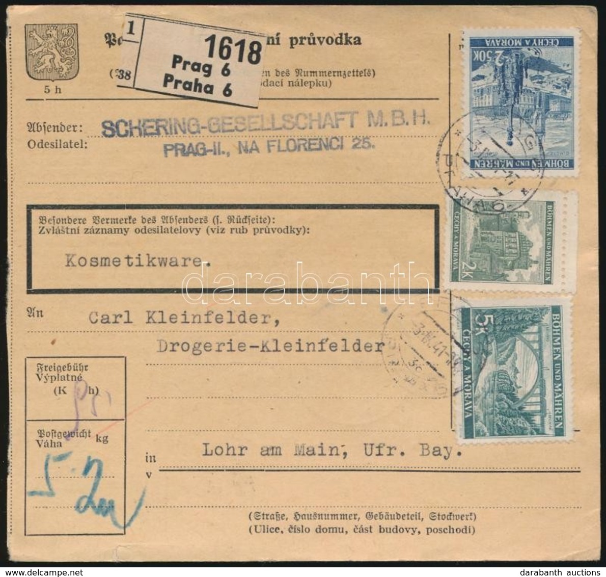 Német Megszállás A II. VH Alatt Böhmen Und Mähren 1941 - Altri & Non Classificati