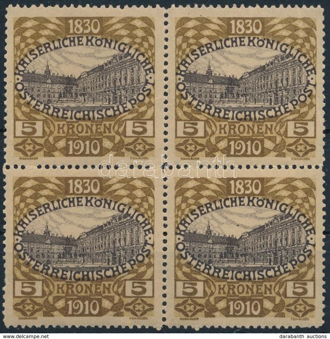 ** Ausztria 1910 Jubileumi 5K Reprint Négyestömb - Other & Unclassified