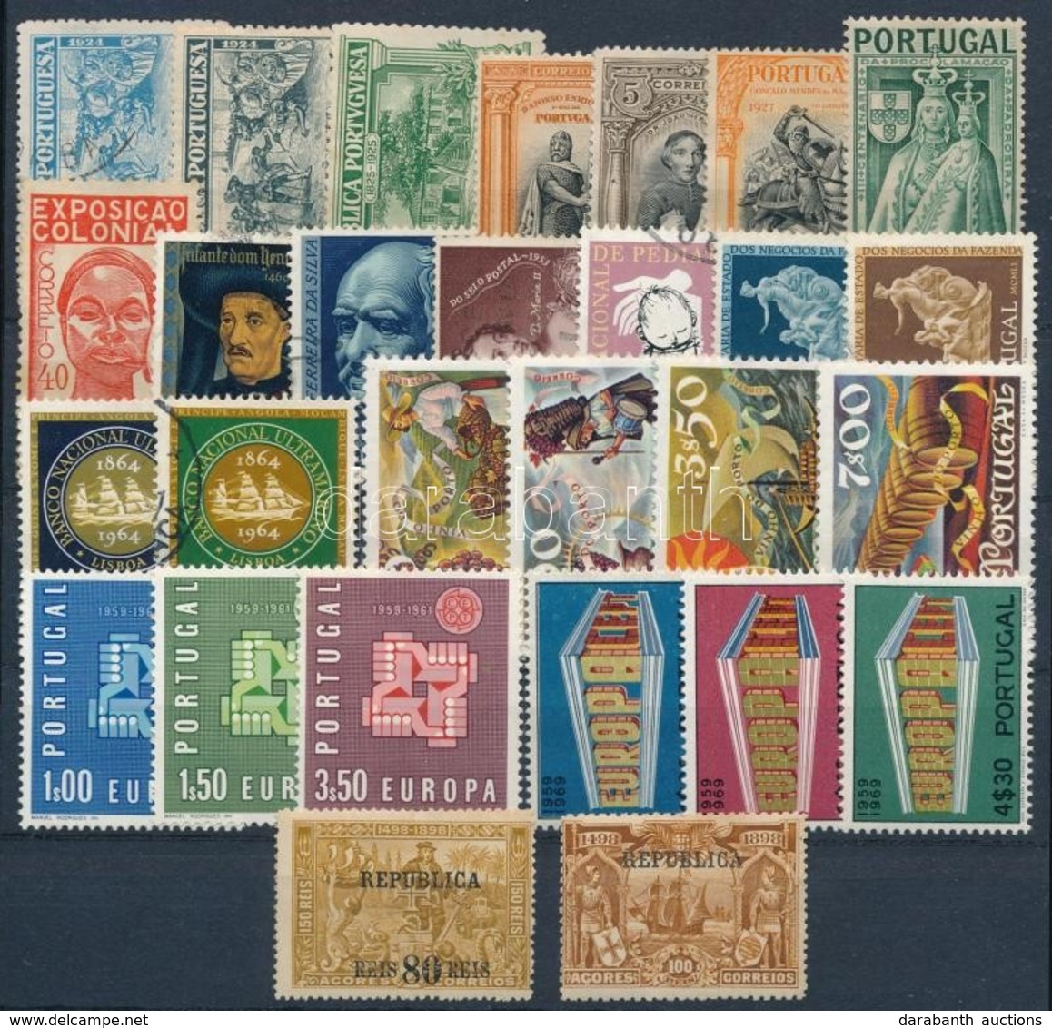 ** * O Portugália 1911-1969 16 Db Pecsételt Bélyeg + 3 Db Postatiszta Sor + 2 Db Azori-szigeteki Bélyeg - Other & Unclassified