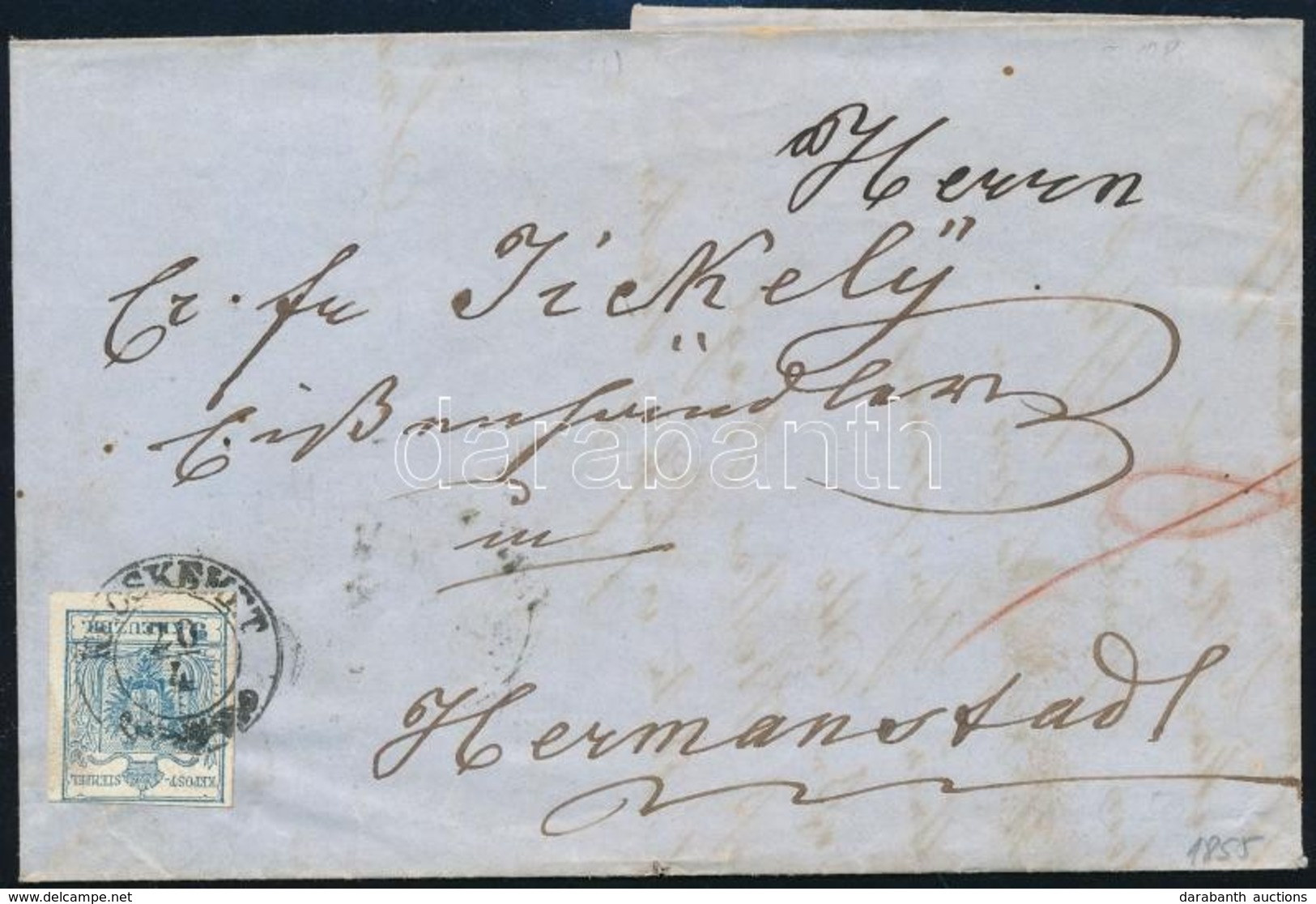 1855 9kr Levélen 'KECSKEMÉT' - 'HERRMANNSTADT' - Other & Unclassified