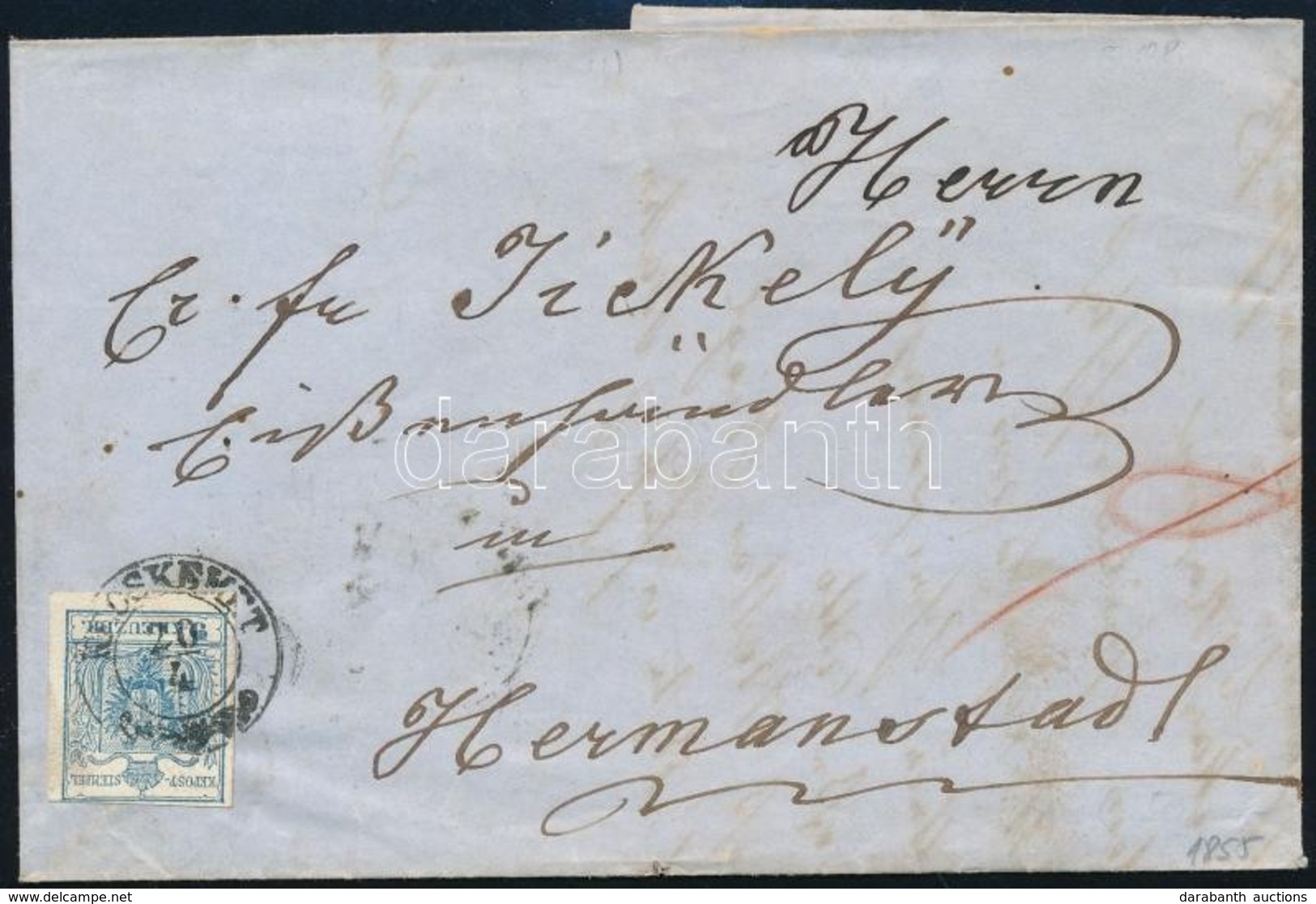 1855 9kr Levélen 'KECSKEMÉT' - 'HERRMANNSTADT' - Altri & Non Classificati