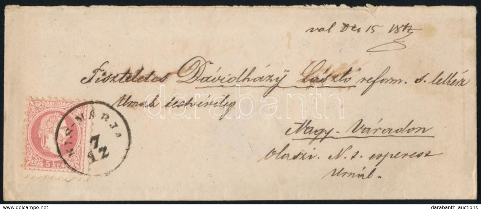 1867 5kr Levélen / On Cover 'KIS-MARJA' - NAGYVÁRAD' - Other & Unclassified