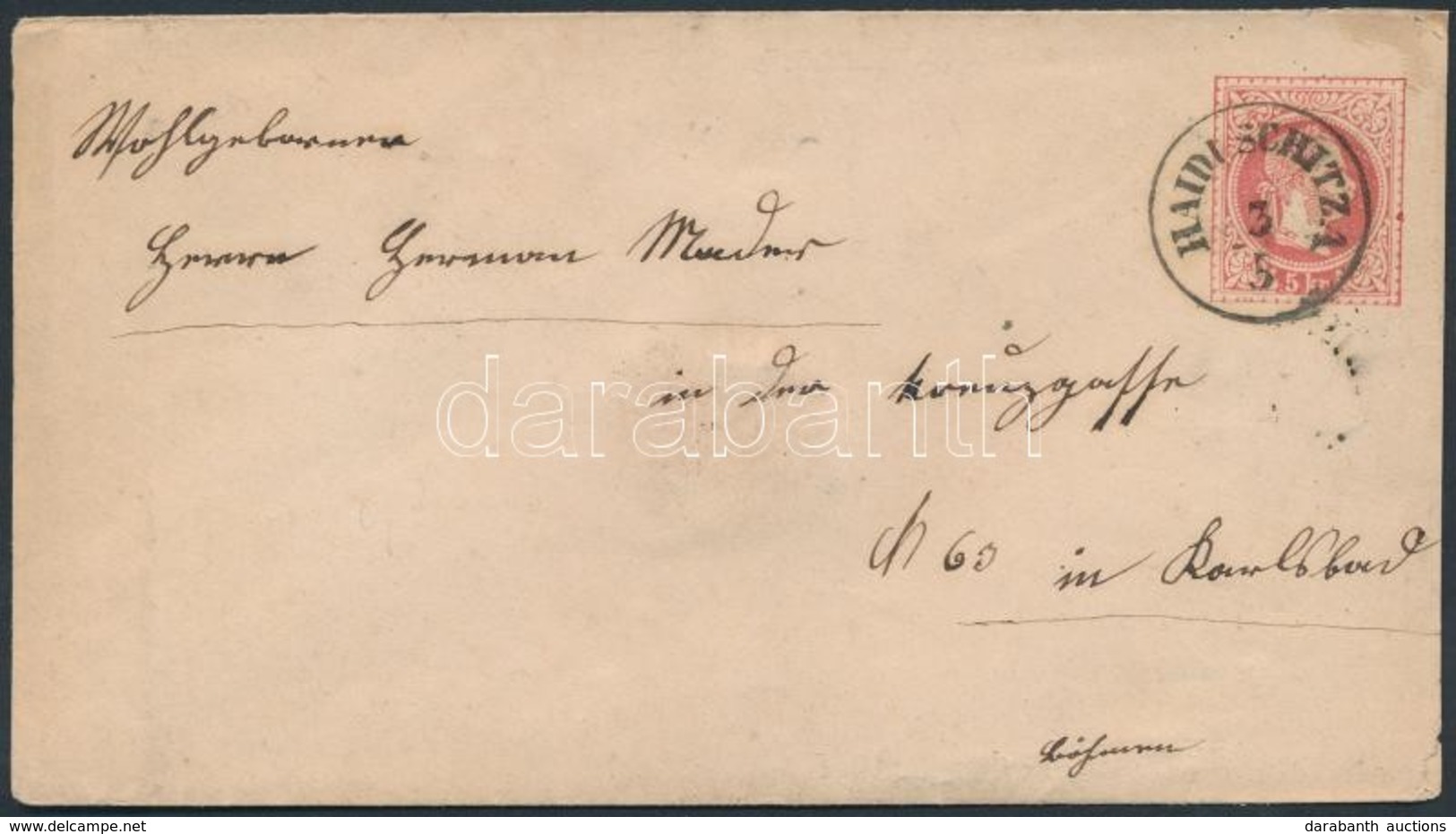 ~1867 5kr Díjjegyes Boríték / PS-cover 'HAIDUSCHITZA' - 'KARLSBAD' - Other & Unclassified