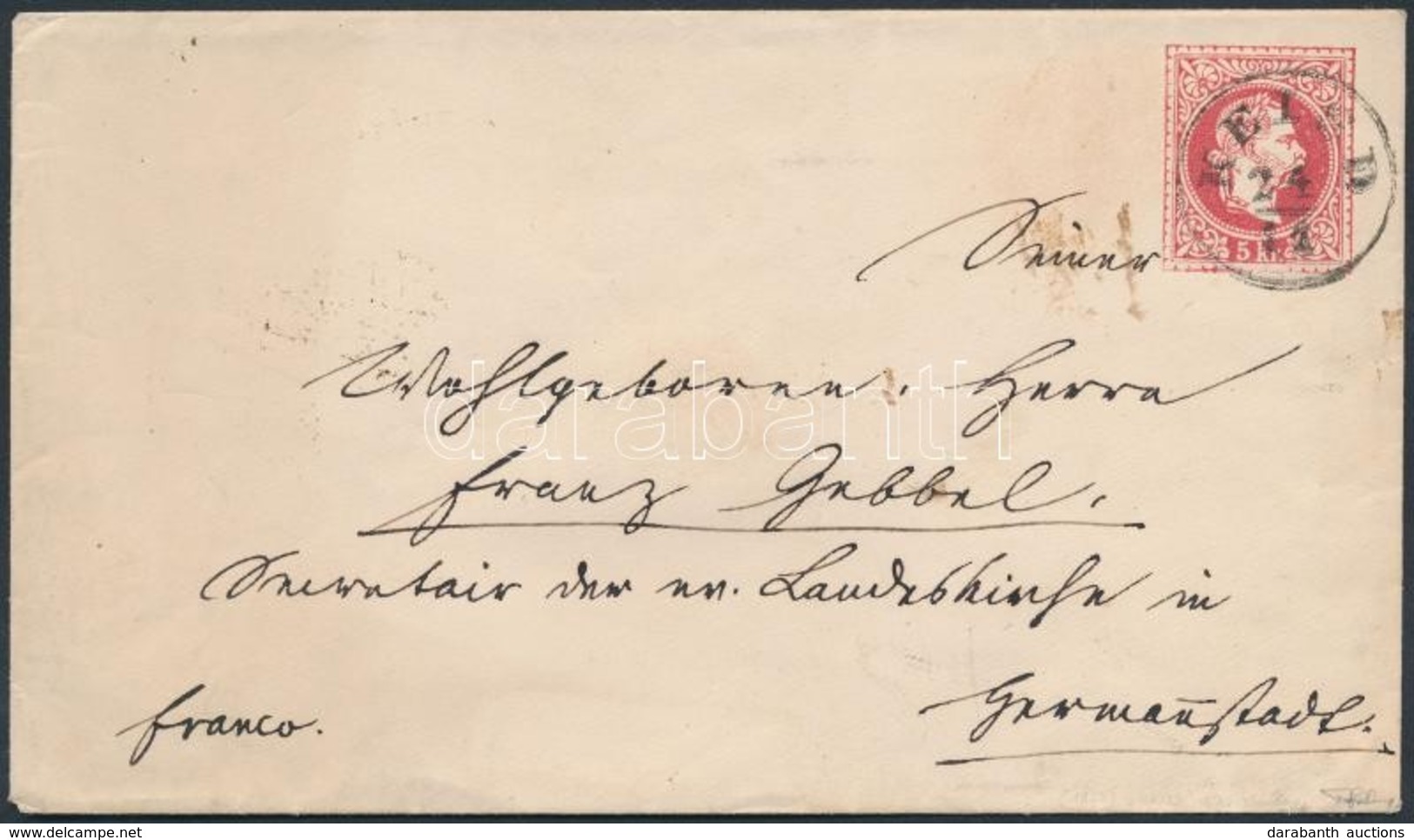 1867 5kr Díjjegyes Boríték / PS-cover 'KEISD' - SCHAESSBURG' - 'NAGY SZEBEN'. Signed: Puschmann - Autres & Non Classés