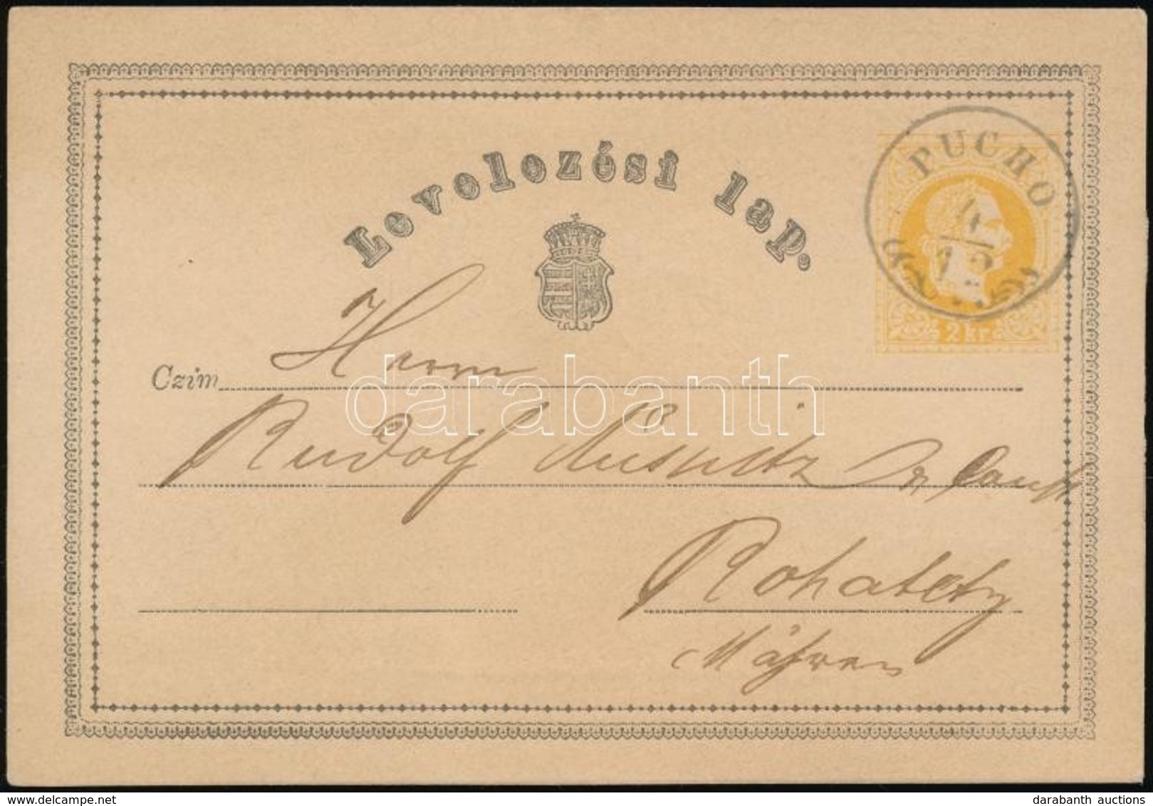 1870 Díjjegyes Levelezőlap / PS-card 'PUCHO' - Autres & Non Classés