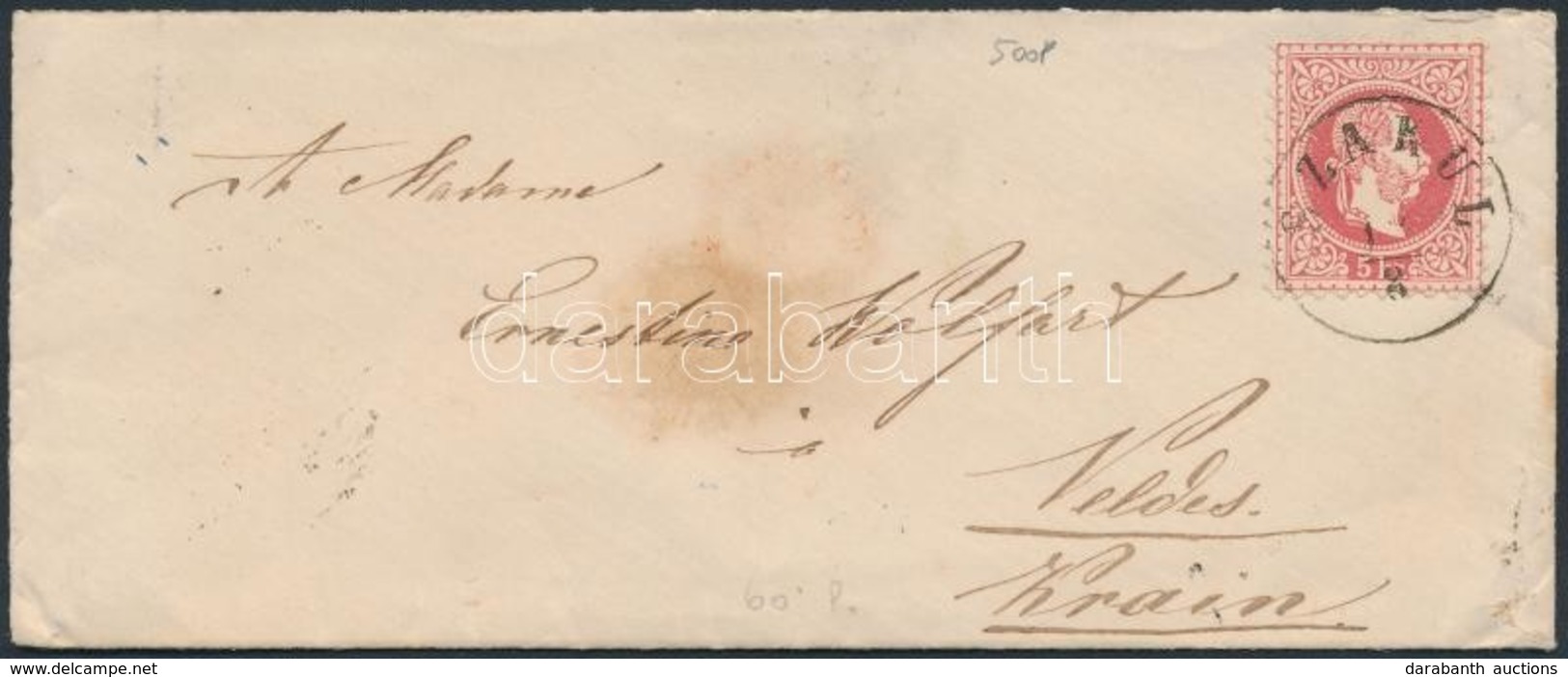 1871 5kr Levélen / On Cover 'SZAKUL' - 'TEMESVAR' - 'WIEN' - Kék / Blue 'VELDES' - Other & Unclassified