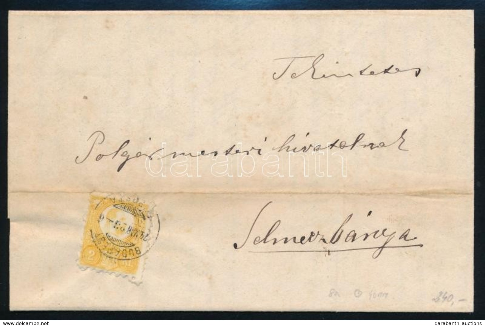 1871 2kr Teljes Nyomtatványon 'BUDAPEST / FŐPOSTA' - Other & Unclassified