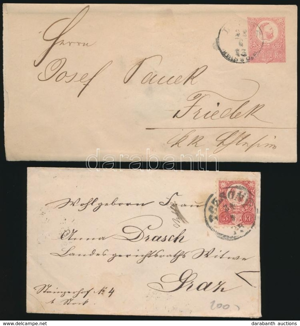 1871 5kr Díjjegyes Levél + Levél 5kr Bérmentesítéssel - Other & Unclassified