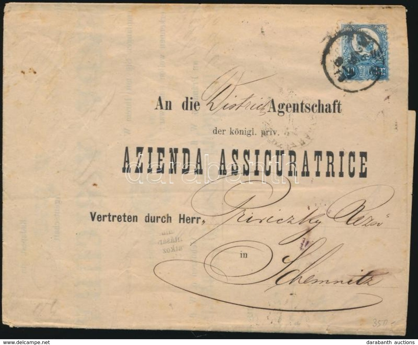 1871 10kr Bérmentesítés Teljes Levélen 'PEST' - Sonstige & Ohne Zuordnung