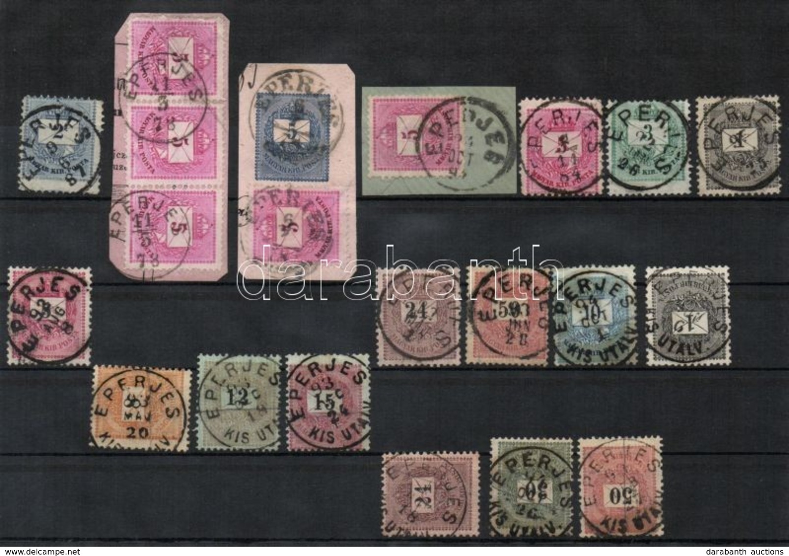 O 1874-1889 15 Bélyeg + 3 Kivágás / 15 Stamps + 3 Cuttings 'EPERJES' - Altri & Non Classificati