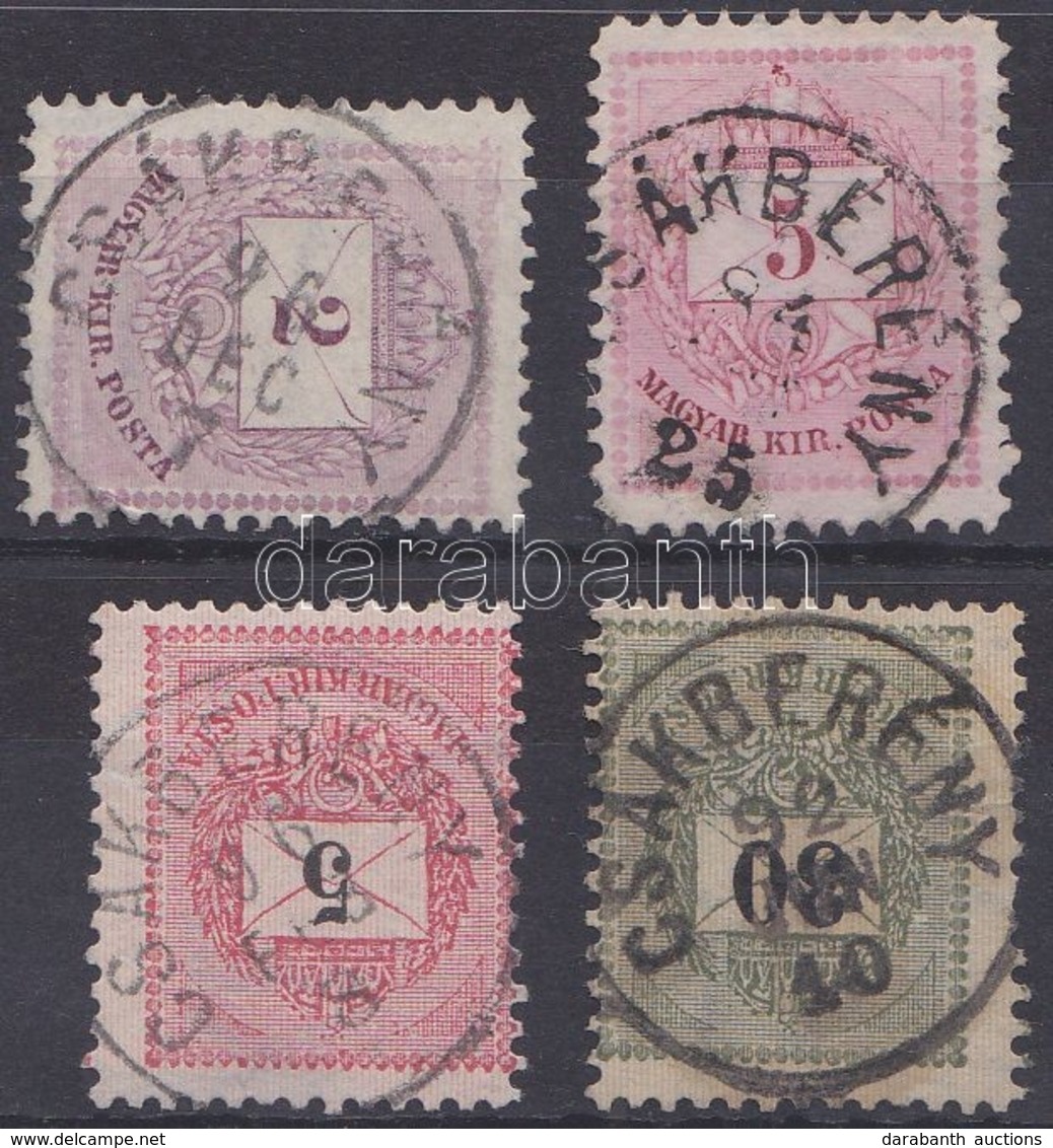O 1881-1889 4 Klf Bélyeg / 4 Different Stamps 'CSÁKBERÉNY' - Sonstige & Ohne Zuordnung