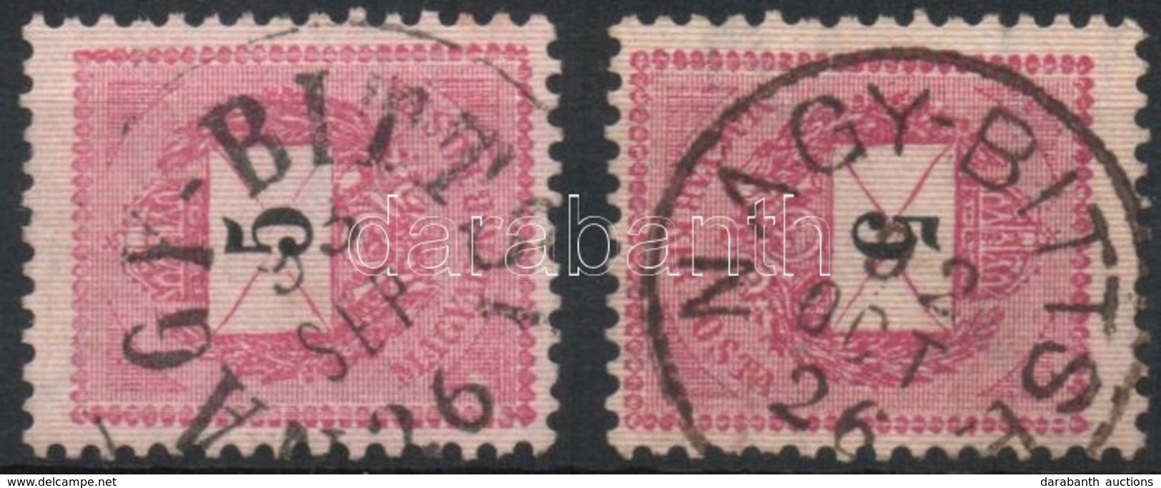 O 1889 2 X 5kr 2 Féle 'NAGY - BITTSE' - Other & Unclassified