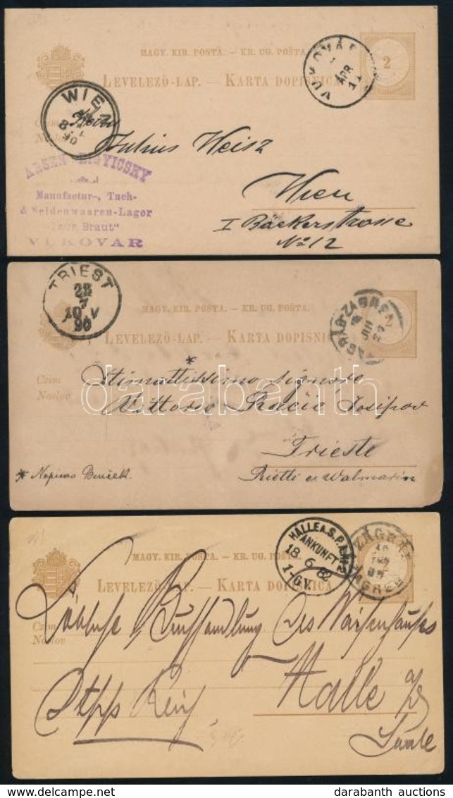 1882 3 Db 2kr Kétnyelvű Díjjegyes Levelezőlap / 3 Pcs 2kr  Bilingual PS-cards - Other & Unclassified